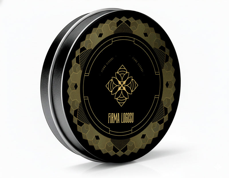 200 Adet Baskılı Yuvarlak Metal Bal Kutusu – 21.5 cm Çap / 4 cm Yükseklik