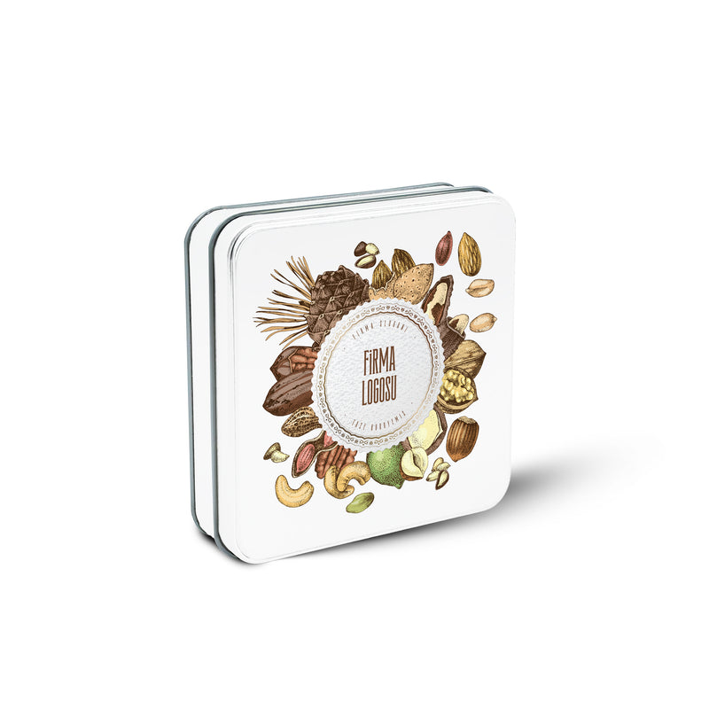 216 Adet Hazır Tasarımlı Kare Kuruyemiş Kutusu – 21.5 cm x 21.5 cm x 4 cm