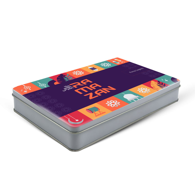 252 Adet Ramazan Temalı Hazır Tasarımlı Dikdörtgen Metal Kutu – 17 cm x 26 cm x 4 cm
