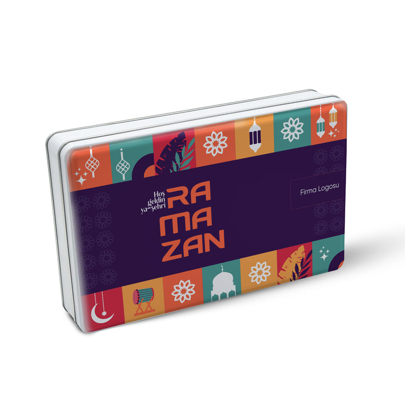 252 Adet Ramazan Temalı Hazır Tasarımlı Dikdörtgen Metal Kutu – 17 cm x 26 cm x 4 cm