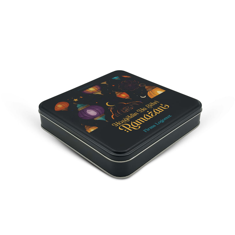 216 Adet Ramazan Temalı Baskılı Kare Metal Kutu – 21.5cm x 21.5cm x 4cm