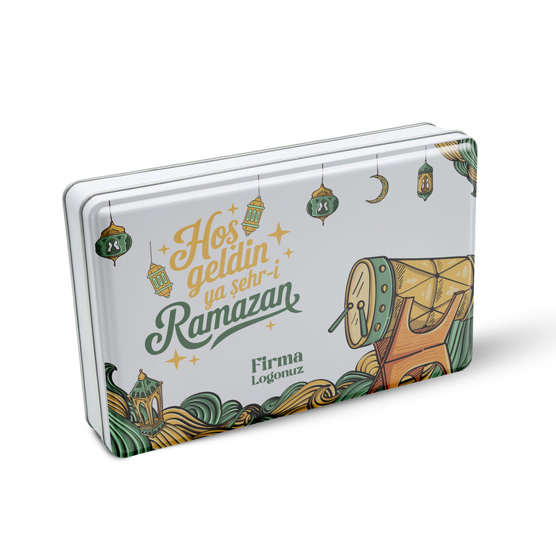 252 Adet Ramazan Temalı Hazır Tasarımlı Dikdörtgen Metal Kutu – 17 cm x 26 cm x 4 cm