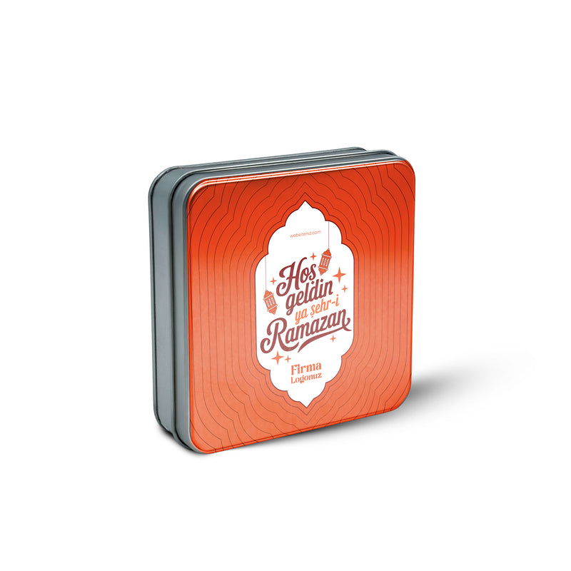 216 Adet Ramazan Temalı Baskılı Kare Metal Kutu – 21.5cm x 21.5cm x 4cm