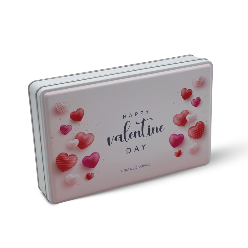 252 Adet Sevgililer Günü Temalı Hazır Tasarımlı Dikdörtgen Metal Kutu – 17 cm x 26 cm x 4 cm