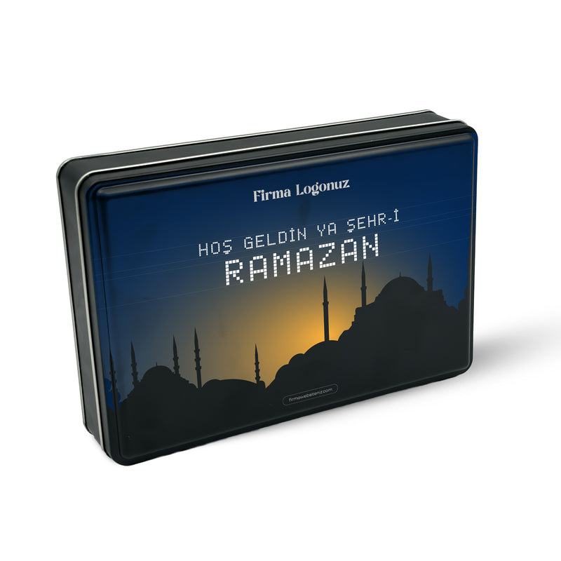 252 Adet Ramazan Temalı Hazır Tasarımlı Dikdörtgen Metal Kutu – 17 cm x 26 cm x 4 cm